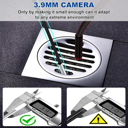 منظار بفتحة صغيرة 3.9 ملم، كاميرا منظار بفتحة - مناسبة لـ. 20 عيارًا وأنابيب أكبر، أداة فحص ماسورة البندقية، مناسبة للهواتف الذكية التي تعمل بنظام Android وiOS iPhone وiPad وSamsung in Kuwait