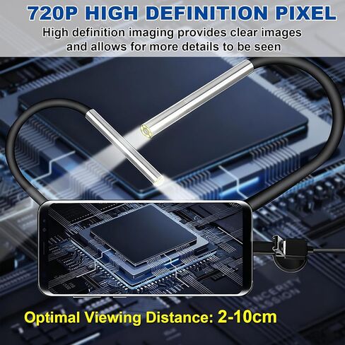 منظار بفتحة صغيرة 3.9 ملم، كاميرا منظار بفتحة - مناسبة لـ. 20 عيارًا وأنابيب أكبر، أداة فحص ماسورة البندقية، مناسبة للهواتف الذكية التي تعمل بنظام Android وiOS iPhone وiPad وSamsung in Kuwait