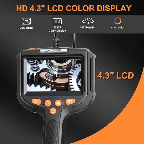 كاميرا المنظار مع ضوء، شاشة HD 4.3 بوصة، منظار مقاوم للماء 5.5 مم، كابل شبه صلب بطول 6.6 قدم، 6 كاميرات سباكة LED للأنابيب ومحرك السيارة وفحص الصرف in Kuwait