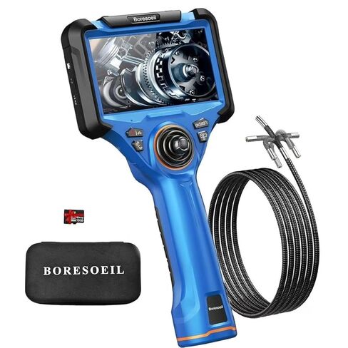 360° Articulating Borescope with 0.25 in Slim Probe, 5" HD 4-Ways Industrial Endoscope Camera with Light, Articulated Flexible Snake Camera for Plumbing & Machinery Inspection in Saudi Arabia