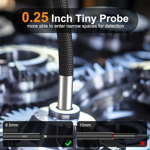 360° Articulating Borescope with 0.25 in Slim Probe, 5" HD 4-Ways Industrial Endoscope Camera with Light, Articulated Flexible Snake Camera for Plumbing & Machinery Inspection in Saudi Arabia