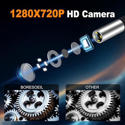 360° Articulating Borescope with 0.25 in Slim Probe, 5" HD 4-Ways Industrial Endoscope Camera with Light, Articulated Flexible Snake Camera for Plumbing & Machinery Inspection in Saudi Arabia