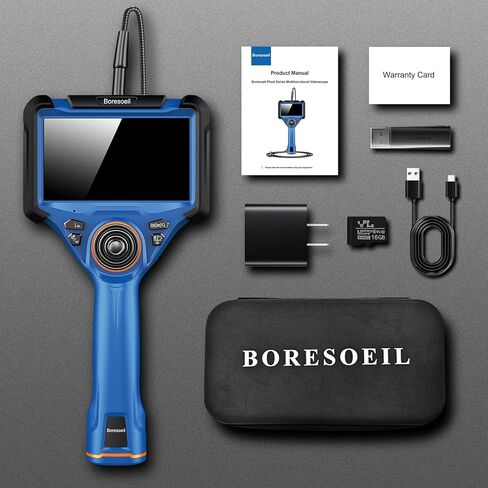 360° Articulating Borescope with 0.25 in Slim Probe, 5" HD 4-Ways Industrial Endoscope Camera with Light, Articulated Flexible Snake Camera for Plumbing & Machinery Inspection in Saudi Arabia