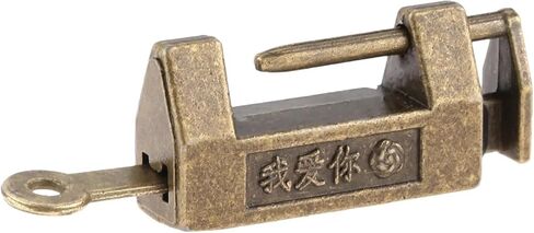 Mini Zinc Alloy Vintage Antique Bronze Keyed Padlock Lock 33 * 18mm 1Pcs in Saudi Arabia