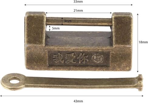 Mini Zinc Alloy Vintage Antique Bronze Keyed Padlock Lock 33 * 18mm 1Pcs in Saudi Arabia