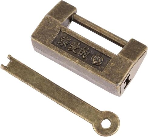 Mini Zinc Alloy Vintage Antique Bronze Keyed Padlock Lock 33 * 18mm 1Pcs in Saudi Arabia