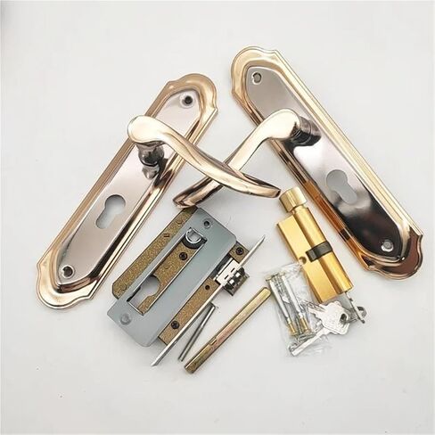 Black Gold Interior Door Locks Wooden Handle Handles 1Pcs in Saudi Arabia