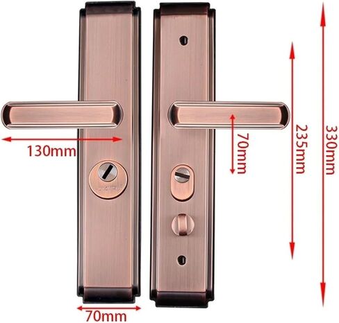 Double-Layer Thickened Stainless Steel Red Ancient Handle Door Lock 1Pcs in Saudi Arabia