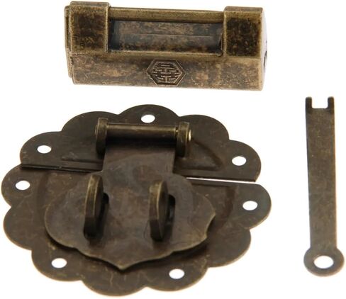 Bronze Old Lock Padlock and Box Latch Hasp Buckle Clasp 1Set in Saudi Arabia