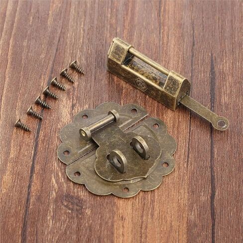 Bronze Old Lock Padlock and Box Latch Hasp Buckle Clasp 1Set in Saudi Arabia