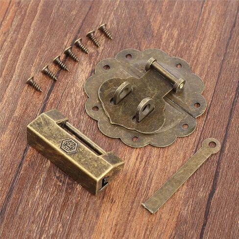 Bronze Old Lock Padlock and Box Latch Hasp Buckle Clasp 1Set in Saudi Arabia