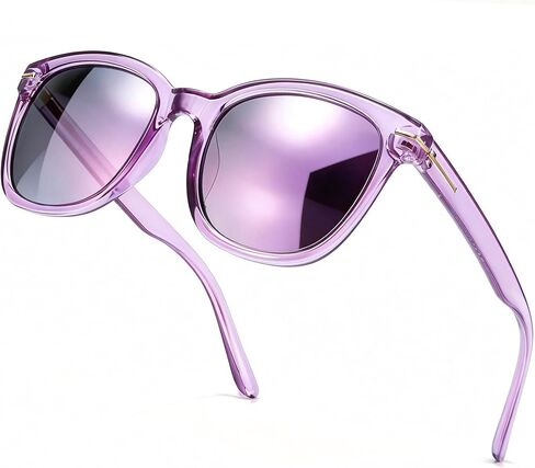 SIPHEW Retro Square Sunglasses for Women|Lightweight Fashion Sunglasses 100% UV400 Protection|Polarized Mirrored Shade in Kuwait
