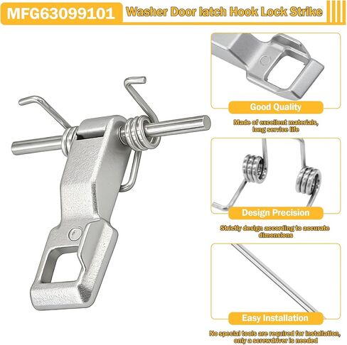 MFG63099101 Washer Door Lock Hook Compatible with LG Kenmore Washing Machine Washer Door Hook Strike Replace 4026ER4004B MFG630991012674973 in Kuwait