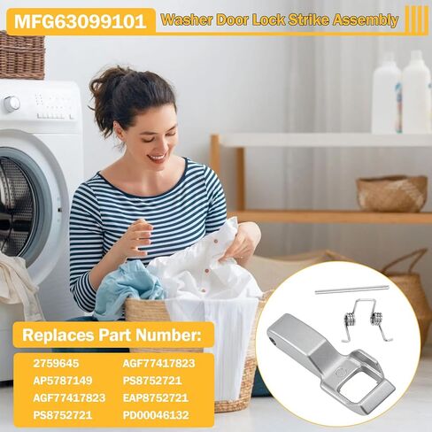 MFG63099101 Washer Door Lock Hook Compatible with LG Kenmore Washing Machine Washer Door Hook Strike Replace 4026ER4004B MFG630991012674973 in Kuwait