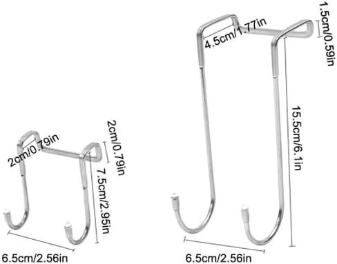 Towel Organizer Heavy Duty Free Punching Metal Double S-Shaped Hook Over The Door Hook Door Back Hanging Clothes Hook Drawer Cabinet Hook(Silver-Short) in Saudi Arabia