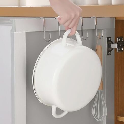 Towel Organizer Heavy Duty Free Punching Metal Double S-Shaped Hook Over The Door Hook Door Back Hanging Clothes Hook Drawer Cabinet Hook(Silver-Short) in Saudi Arabia