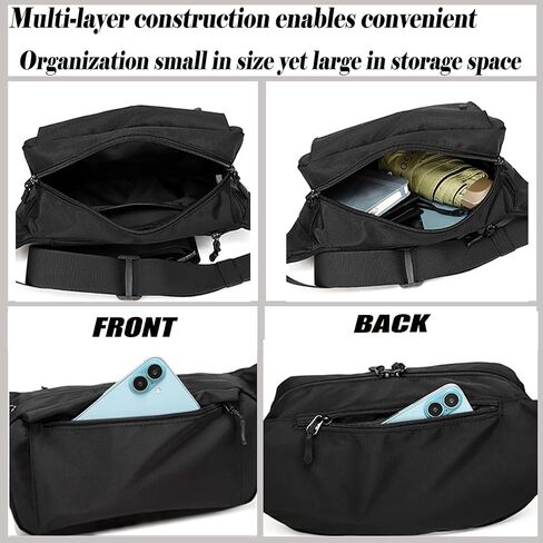 GORELAX Black Fanny Pack for Men Women, EDC Crossbody sling Chest Bag, Lightweight Waist Bag for Running,Travel, Hiking，Workout (Adjustable 18"-56"Waist) | lightweight in Kuwait