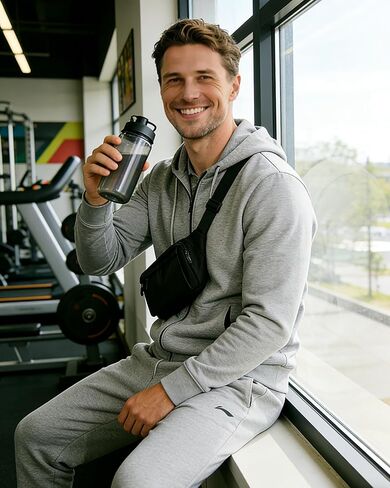 GORELAX Black Fanny Pack for Men Women, EDC Crossbody sling Chest Bag, Lightweight Waist Bag for Running,Travel, Hiking，Workout (Adjustable 18"-56"Waist) | lightweight in Kuwait