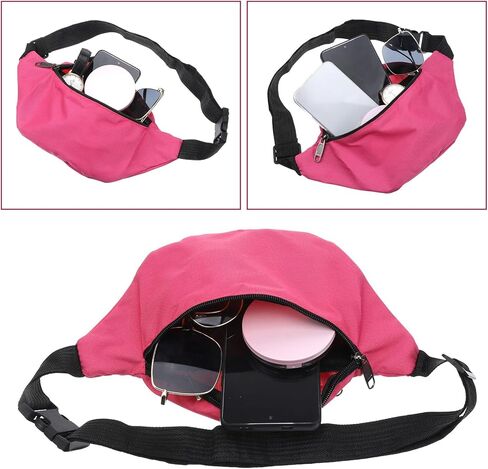 2 PCS Neon Fanny Pack 80s 90s Fanny Pack, Running Waist Packs Rave Bag Lightweight and Portable, Adjustable Glow Party Waist Bags Suitable for Cycling Hiking and Fitness (Bright Green and Pink) in Saudi Arabia