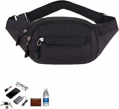 Multifunctional Waist Pack,Sport Waist Pack for Men Women, 3-Zipper Large Fanny Pack for Phone up to 6.7", Hands-Free Crossbody Bag for Running, Travel, Workout - Adjustable & Water-Resistant Gift in Kuwait