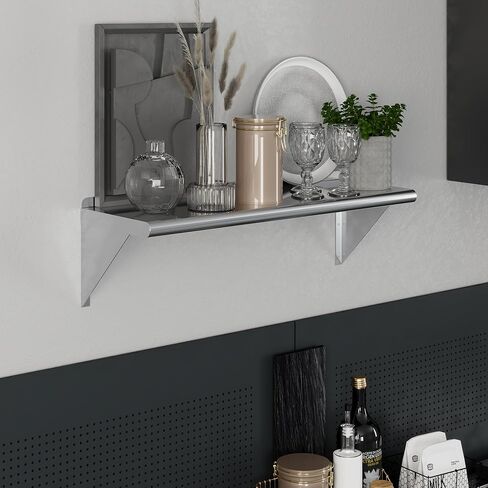 AmGood 12" X 36" Stainless Steel Wall Shelf | NSF | Metal Shelving | Garage, Laundry, Storage, Utility Room | Restaurant, Commercial Kitchen in Kuwait