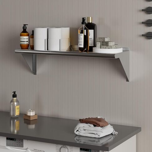 AmGood 12" X 36" Stainless Steel Wall Shelf | NSF | Metal Shelving | Garage, Laundry, Storage, Utility Room | Restaurant, Commercial Kitchen in Kuwait
