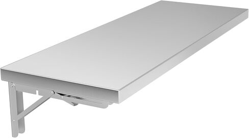 رف جداري قابل للطي مقاس 31.5 بوصة × 12 بوصة، طاولة قابلة للطي مثبتة على الحائط من الفولاذ المقاوم للصدأ، سعة 110 رطل، رف امتياز عائم لشاحنات الطعام، نوافذ المقطورة، المطبخ، المطعم، غرفة مرافق المرآب in Kuwait