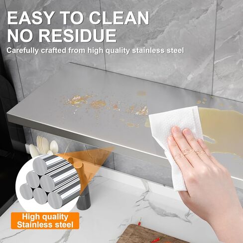 رف جداري قابل للطي مقاس 31.5 بوصة × 12 بوصة، طاولة قابلة للطي مثبتة على الحائط من الفولاذ المقاوم للصدأ، سعة 110 رطل، رف امتياز عائم لشاحنات الطعام، نوافذ المقطورة، المطبخ، المطعم، غرفة مرافق المرآب in Kuwait