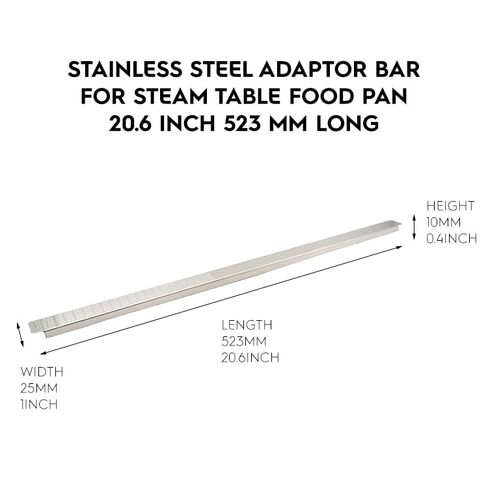 4 عبوات من شريط محول من الفولاذ المقاوم للصدأ مقاس 20.6 بوصة 523 مم لوعاء الطعام، وشريط مقسم لخدمة الطعام، طاولة بخار باين ماري، لمنع فقدان البخار in Kuwait