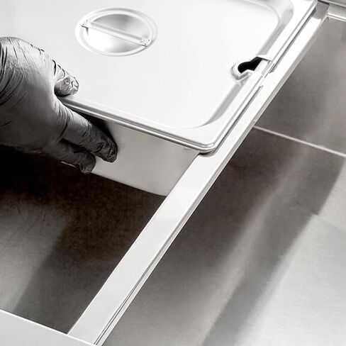 4 عبوات من شريط محول من الفولاذ المقاوم للصدأ مقاس 20.6 بوصة 523 مم لوعاء الطعام، وشريط مقسم لخدمة الطعام، طاولة بخار باين ماري، لمنع فقدان البخار in Kuwait