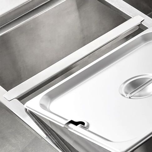 4 عبوات من شريط محول من الفولاذ المقاوم للصدأ مقاس 20.6 بوصة 523 مم لوعاء الطعام، وشريط مقسم لخدمة الطعام، طاولة بخار باين ماري، لمنع فقدان البخار in Kuwait