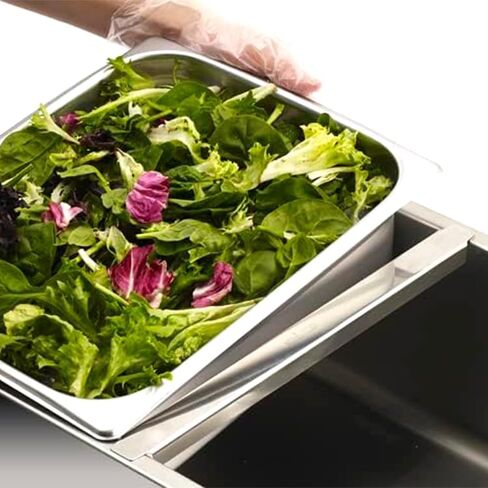 4 عبوات من شريط محول من الفولاذ المقاوم للصدأ مقاس 20.6 بوصة 523 مم لوعاء الطعام، وشريط مقسم لخدمة الطعام، طاولة بخار باين ماري، لمنع فقدان البخار in Kuwait