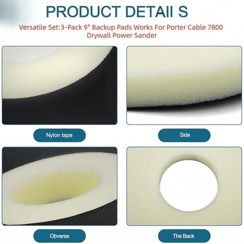 3Pack 9" Discs Sanding Backup Pads,Works with a Variety of 9" Discs Sanding Systems, Compatible with Porter Cable 7800 Drywall Sander in Saudi Arabia
