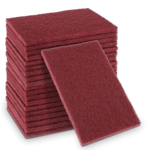 20 Pack 7447 General Purpose Scrub Pad - Maroon, 6" X 9" Abrasive Finishing Pad for Paint Prep, Scuffing, Scouring, Sanding, Adhesion Scratch in Saudi Arabia
