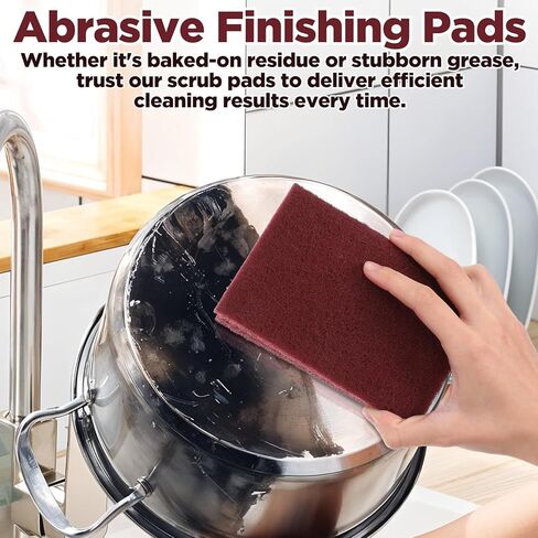 20 Pack 7447 General Purpose Scrub Pad - Maroon, 6" X 9" Abrasive Finishing Pad for Paint Prep, Scuffing, Scouring, Sanding, Adhesion Scratch in Saudi Arabia