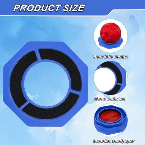 Blue Bowling Ball Sanding Pads Holder, Universal Grip Pad Bowling Ball Accessories Precision Surface Maintenance Tool, 2-in-1 Function Polishable & Display Stand for Better Reaction in Saudi Arabia