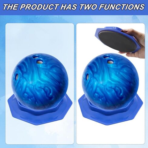 Blue Bowling Ball Sanding Pads Holder, Universal Grip Pad Bowling Ball Accessories Precision Surface Maintenance Tool, 2-in-1 Function Polishable & Display Stand for Better Reaction in Saudi Arabia
