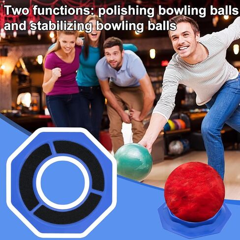 Blue Bowling Ball Sanding Pads Holder, Universal Grip Pad Bowling Ball Accessories Precision Surface Maintenance Tool, 2-in-1 Function Polishable & Display Stand for Better Reaction in Saudi Arabia