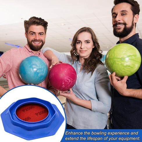 Blue Bowling Ball Sanding Pads Holder, Universal Grip Pad Bowling Ball Accessories Precision Surface Maintenance Tool, 2-in-1 Function Polishable & Display Stand for Better Reaction in Saudi Arabia