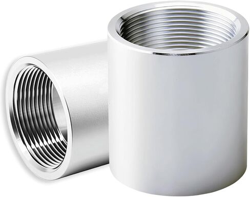 2 حزمة 1/2 "NPT اقتران كامل ملولب، الألومنيوم 6061-T جدول 40 تركيب الأنابيب، تركيب محول موصل مقرنة أنثى مترابطة، 1/2" × 1/2 بوصة منافذ NPT، للهواء والماء والغاز والنفط in Kuwait