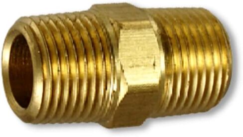 1/2" NPTF male x 1/2" NPTF Male Pipe Thread Hex Nipple Brass Fitting (5-PACK) | 33325-08-08 in Saudi Arabia