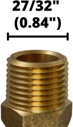 1/2" NPTF male x 1/2" NPTF Male Pipe Thread Hex Nipple Brass Fitting (5-PACK) | 33325-08-08 in Saudi Arabia
