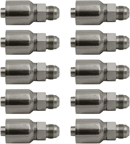 1/2" Hose x 5/8" JIC 37 Degree Male Compatible with Parker 43-Series Hydraulic Hose Ends Crimp Fitting | MJ-08-10-43 (10-PACK) in Saudi Arabia