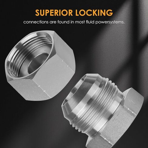 64 Pcs. 37° Flare Thread Cap & Plug Assortment Kit, Hose Tube and Pipe Fitting Kit, Galvanized Carbon Steel with Precision Threading, Dash Sizes 04 06 08 10 12 16 in Saudi Arabia