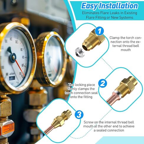 Saillong SAE Flare Connections, Hydraulic Flare Fitting for Refrigeration Leaks, Leak Free HVAC, Ductless Mini Split, Schrader Valve & Refrigerate Pipe Fitting(2 x 1/4" & 2 x 3/8") in Saudi Arabia