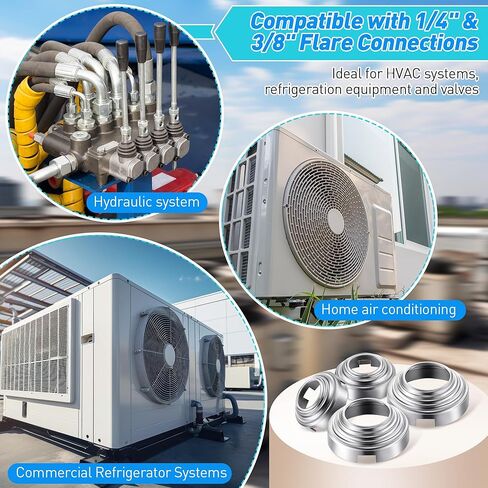 Saillong SAE Flare Connections, Hydraulic Flare Fitting for Refrigeration Leaks, Leak Free HVAC, Ductless Mini Split, Schrader Valve & Refrigerate Pipe Fitting(2 x 1/4" & 2 x 3/8") in Saudi Arabia