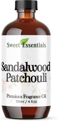 Sandalwood Patchouli, 4oz Premium Fragrance Oil, Aromatherapy, Diffuser, Crafts, Soap, Home Scents, Bath & Body, DIY Parfum and Much More. Versatile & Long-Lasting by Sweet Essentials in Saudi Arabia