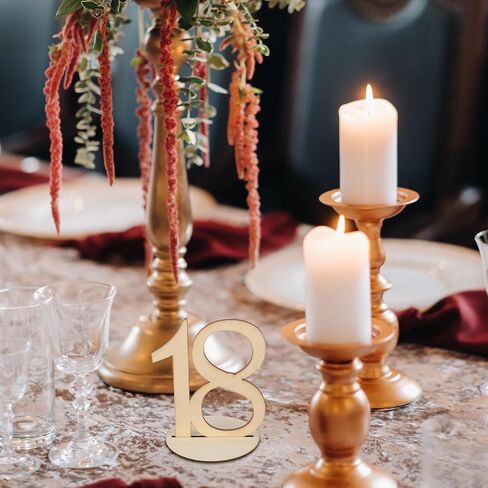 Wedding Table Numbers 1-20, Wooden Reusable Tabletop Signs with Stand for Wedding Reception Banquet Anniversary Party Birthday Bridal Shower Hotel Bar Restaurant Farmhouse Decorations in Saudi Arabia