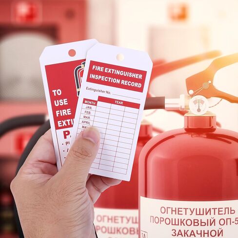 200 مجموعة من علامات فحص طفاية الحريق مع 200 قطعة من أربطة السحاب القابلة للتعديل و200 قطعة من علامات فحص السلامة الشهرية والسنوية لمعدات الحريق، 4.2 × 2.1 بوصة in Kuwait
