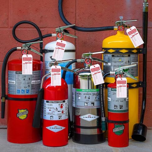 200 مجموعة من علامات فحص طفاية الحريق مع 200 قطعة من أربطة السحاب القابلة للتعديل و200 قطعة من علامات فحص السلامة الشهرية والسنوية لمعدات الحريق، 4.2 × 2.1 بوصة in Kuwait